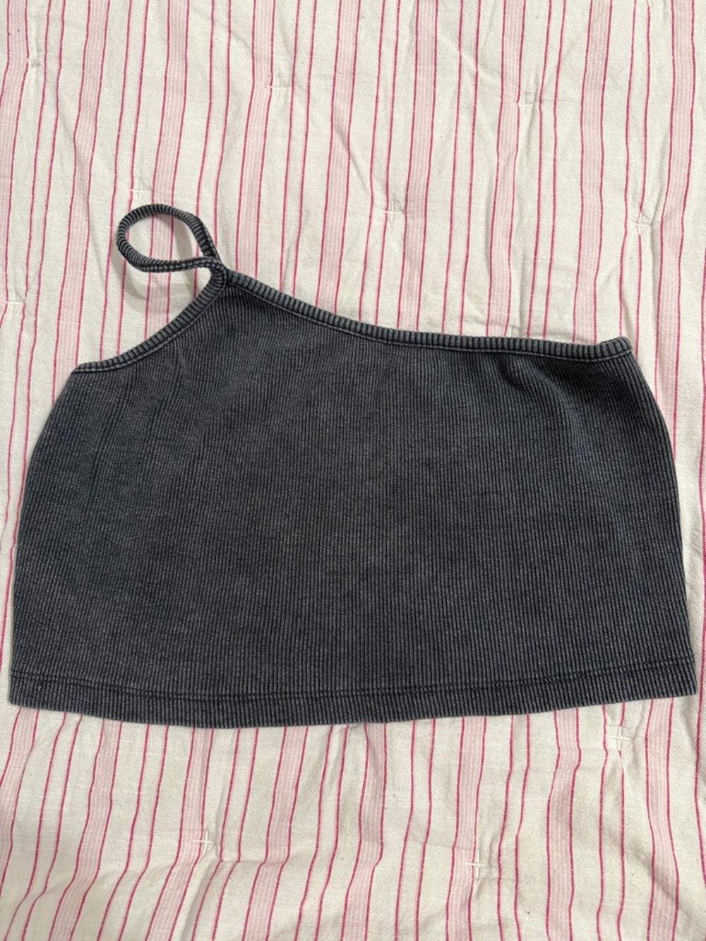 Topshop Ribbed sports bra Top - Charcoal Gray 4-6